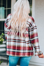 Load image into Gallery viewer, Plaid Button Front Shirt Jacket with Breast Pockets
