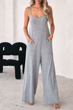 Load image into Gallery viewer, Loose Fit Side Pockets Spaghetti Strap Wide Leg Jumpsuit