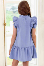 Load image into Gallery viewer, Tie Neck Flutter Sleeve Dress
