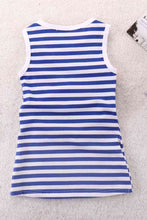 Load image into Gallery viewer, Girls Rainbow Graphic Striped Sleeveless Dress