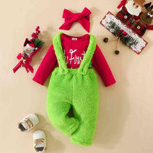 Load image into Gallery viewer, MY FIRST CHRISTMAS Graphic Bodysuit and Overalls Set