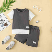 Load image into Gallery viewer, Round Neck Short Sleeve Top and Shorts Set