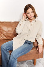 Load image into Gallery viewer, HEYSON Full Size Oversized Corduroy Button-Down Tunic Shirt with Bust Pocket