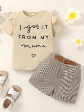 Load image into Gallery viewer, Ribbed Round Neck Short Sleeve Top and Plaid Shorts Set
