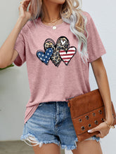 Load image into Gallery viewer, US Flag Leopard Heart Graphic Tee