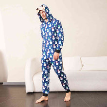 Load image into Gallery viewer, Snowman Print Hooded Jumpsuit