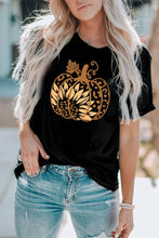 Load image into Gallery viewer, Halloween Sunflower Pumpkin Graphic Tee