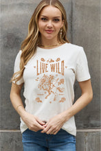 Load image into Gallery viewer, Simply Love Simply Love Full Size LIVE WILD ROAM FREE Graphic Cotton Tee