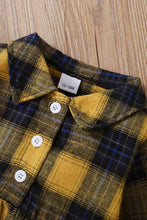 Load image into Gallery viewer, Girls Plaid Ruffled Shirt Dress
