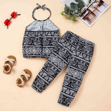 Load image into Gallery viewer, Printed Halter Neck Top and Pants Set