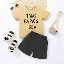 Load image into Gallery viewer, Kids IT WAS PAPA'S IDEA Graphic Tee and Shorts Set