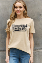 Load image into Gallery viewer, Simply Love Full Size HAPPY MIND HAPPY LIFE Graphic Cotton Tee