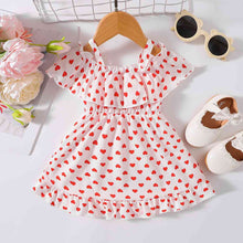 Load image into Gallery viewer, Printed Frill Trim Ruffle Hem Dress