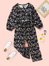 Load image into Gallery viewer, Girls Floral Cutout Jumpsuit