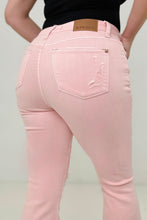 Load image into Gallery viewer, Judy Blue Mid-Rise Overdyed with Destroy Flare Jeans