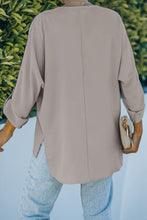 Load image into Gallery viewer, V Neck 3/4 Sleeve High Low Hem Shirt