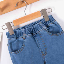 Load image into Gallery viewer, Kids Hem Detail Elastic Waist Jeans