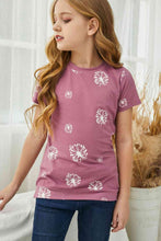 Load image into Gallery viewer, Girls Dandelion Print Round Neck Tee