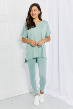 Load image into Gallery viewer, Zenana Self Love Full Size Brushed DTY Microfiber Lounge Set in Dusty Green