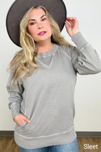 Load image into Gallery viewer, Zenana Pigment Dyed French Terry Pullover With Pockets