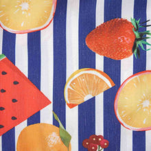 Load image into Gallery viewer, Fruit Striped Collared Sleeveless Shirt