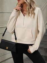 Load image into Gallery viewer, Raglan Sleeve Zip-Up Hoodie with Pocket
