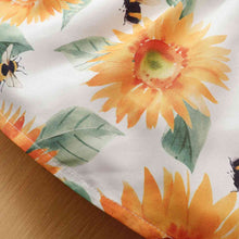 Load image into Gallery viewer, Graphic Bodysuit and Sunflower Overall Skirt Set