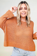 Load image into Gallery viewer, Petal Dew Round Neck Light Knit Sweater