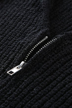 Load image into Gallery viewer, Zipper V-Neck Dropped Sleeve Hooded Solid Sweater