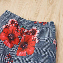 Load image into Gallery viewer, Graphic Tie Hem Top and Floral Flare Pants Set