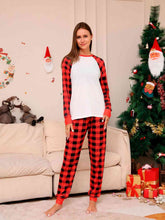Load image into Gallery viewer, Full Size Raglan Sleeve Top and Plaid Pants Set