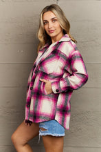 Load image into Gallery viewer, Zenana By The Fireplace Oversized Plaid Shacket in Magenta
