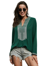 Load image into Gallery viewer, Long Sleeves Front Embroidery Blouse