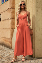 Load image into Gallery viewer, Smocked Spaghetti Strap Wide Leg Jumpsuit