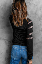 Load image into Gallery viewer, Double Take Leopard Long Sleeve Round Neck HELLO FALL Graphic Sweatshirt
