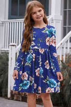 Load image into Gallery viewer, Girls Floral Long Sleeve Dress with Pockets