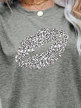Load image into Gallery viewer, Leopard Lip Graphic Round Neck Tee