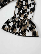 Load image into Gallery viewer, Printed Cold-Shoulder Flare Leg Jumpsuit