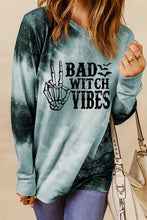Load image into Gallery viewer, Tie Dye BAD WITCH VIBES Graphic Long Sleeve Top