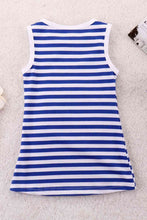 Load image into Gallery viewer, Girls Rainbow Graphic Striped Sleeveless Dress