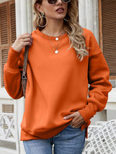 Load image into Gallery viewer, Dropped Shoulder Slit Sweatshirt