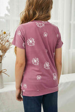 Load image into Gallery viewer, Girls Dandelion Print Round Neck Tee