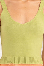 Load image into Gallery viewer, HYFVE Slit Ribbed Tank in Pale Olive