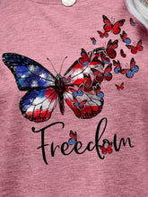 Load image into Gallery viewer, FREEDOM Butterfly Graphic Short Sleeve Tee