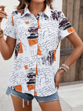 Load image into Gallery viewer, Printed Short Sleeve Collared Shirt
