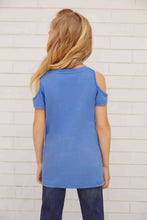 Load image into Gallery viewer, Girls Cold-Shoulder Twist Front T-Shirt