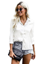 Load image into Gallery viewer, Turn-Down Collar Embossed Button Shirt