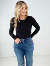 Load image into Gallery viewer, Rae Mode Solid Butter Round Neck Long Sleeve Bodysuit