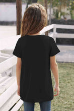 Load image into Gallery viewer, Girls Buttoned Tulip Hem T-Shirt