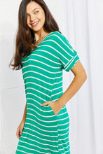 Load image into Gallery viewer, Zenana Springtime Sunshine Full Size Striped T-Shirt Dress